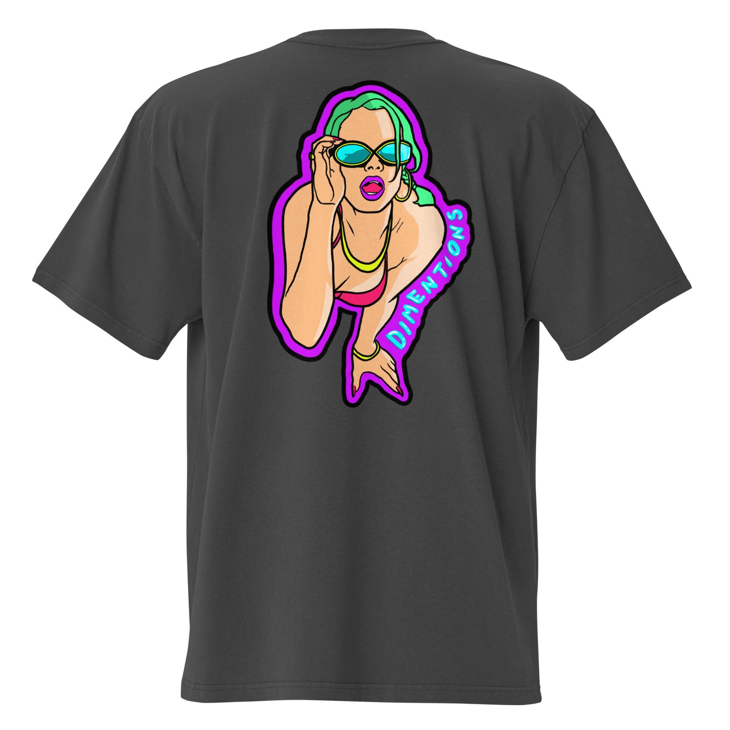 Neon Girl Oversized faded t-shirt