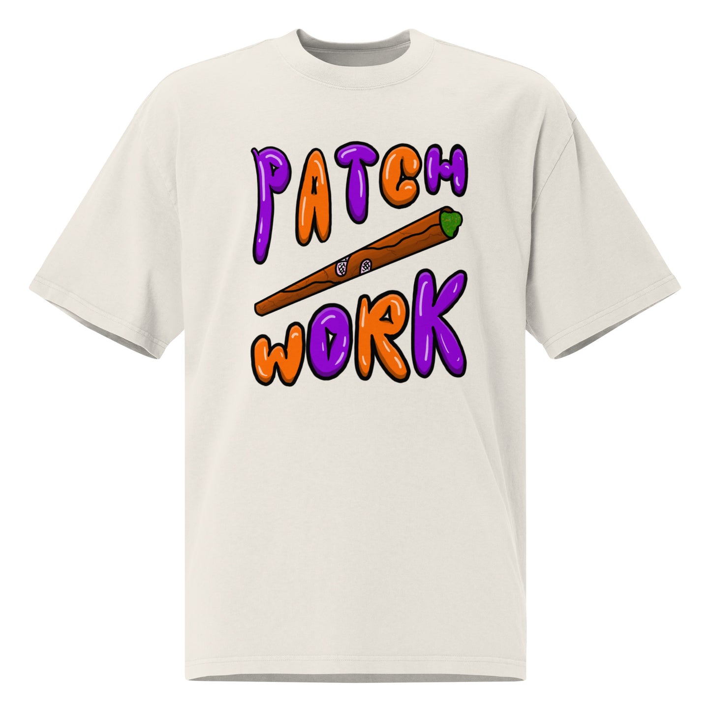 Patch Work Oversized faded t-shirt